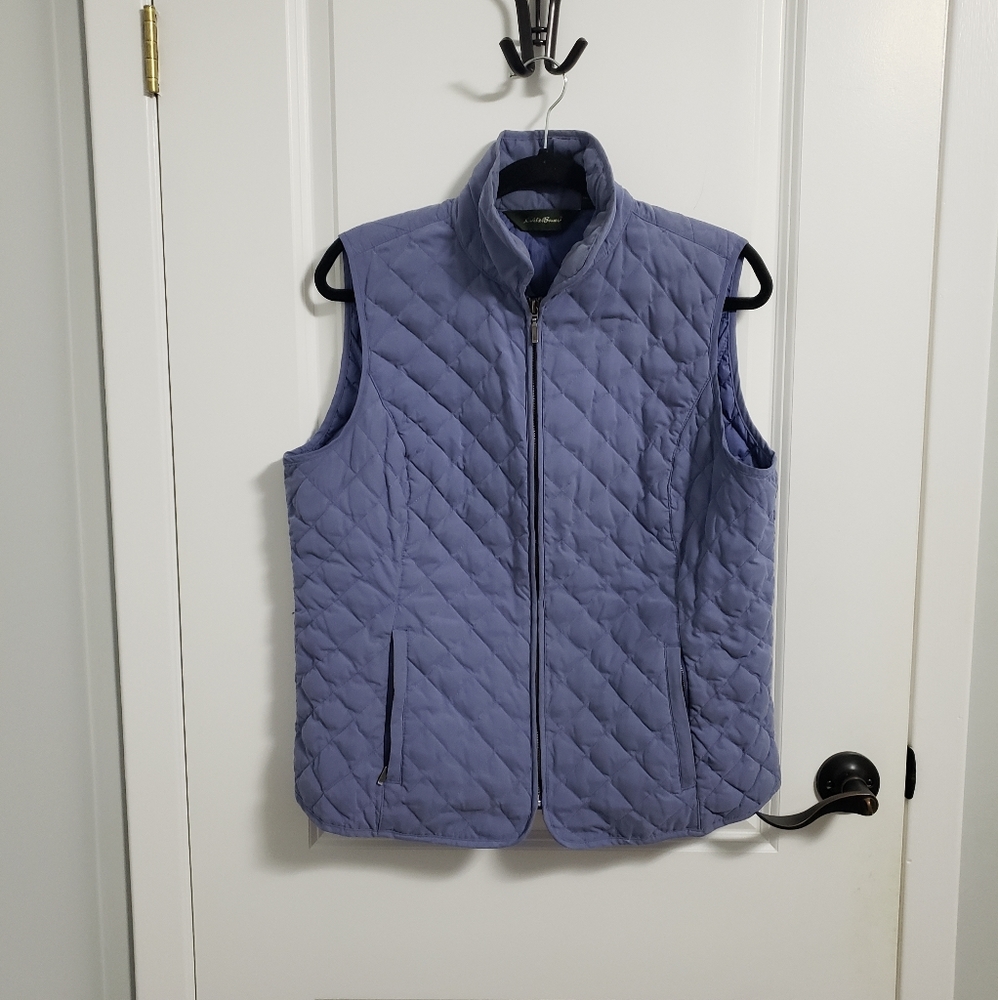 EDDIE BAUER Purple Quilted Goose Down Filled Vest